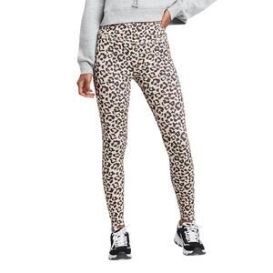 Women's Small  Beige Leopard Print High-Waisted Leggings